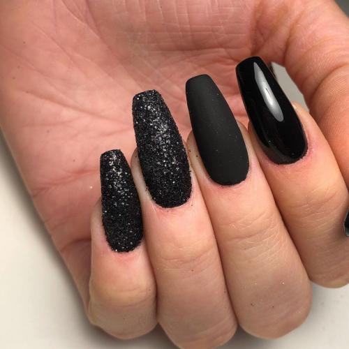 Black Glitter Nails